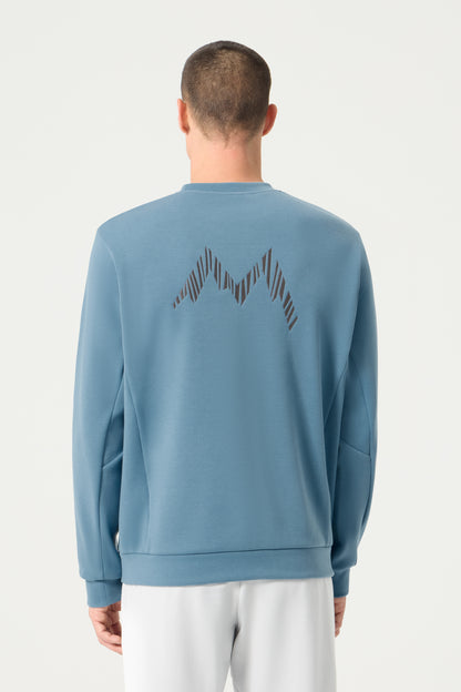 Descente Tech Sweat Shirt, Cloud Blue