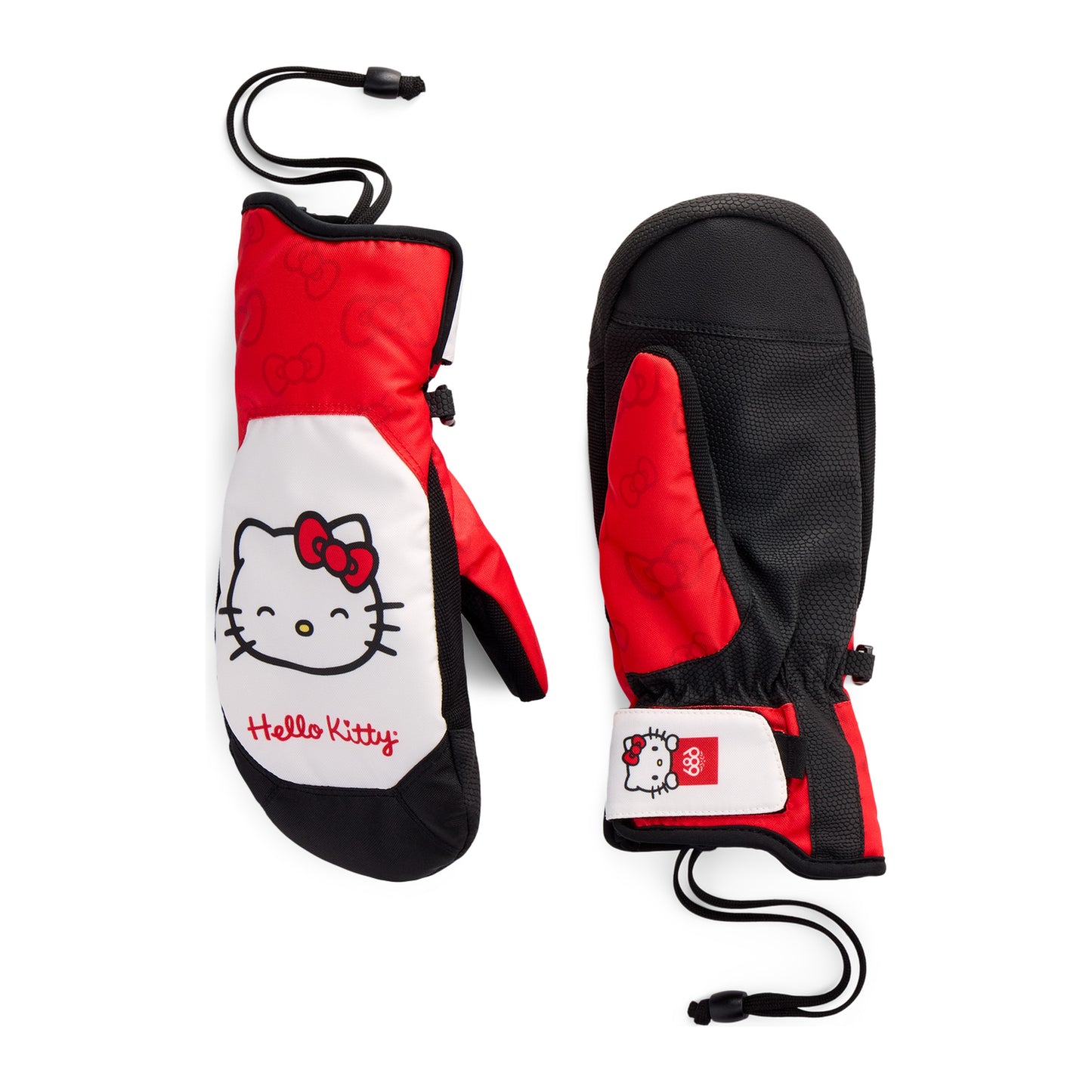 686 Women's Revel Mitt – Hello Kitty Red White – front