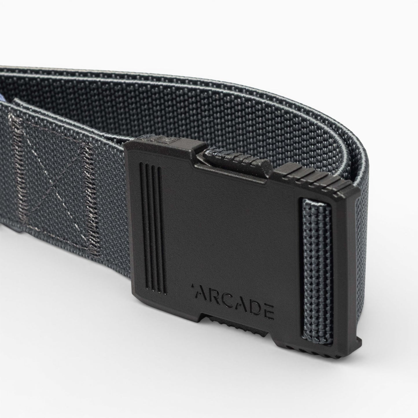 Arcade Hardware Belt in Charcoal — buckle, back