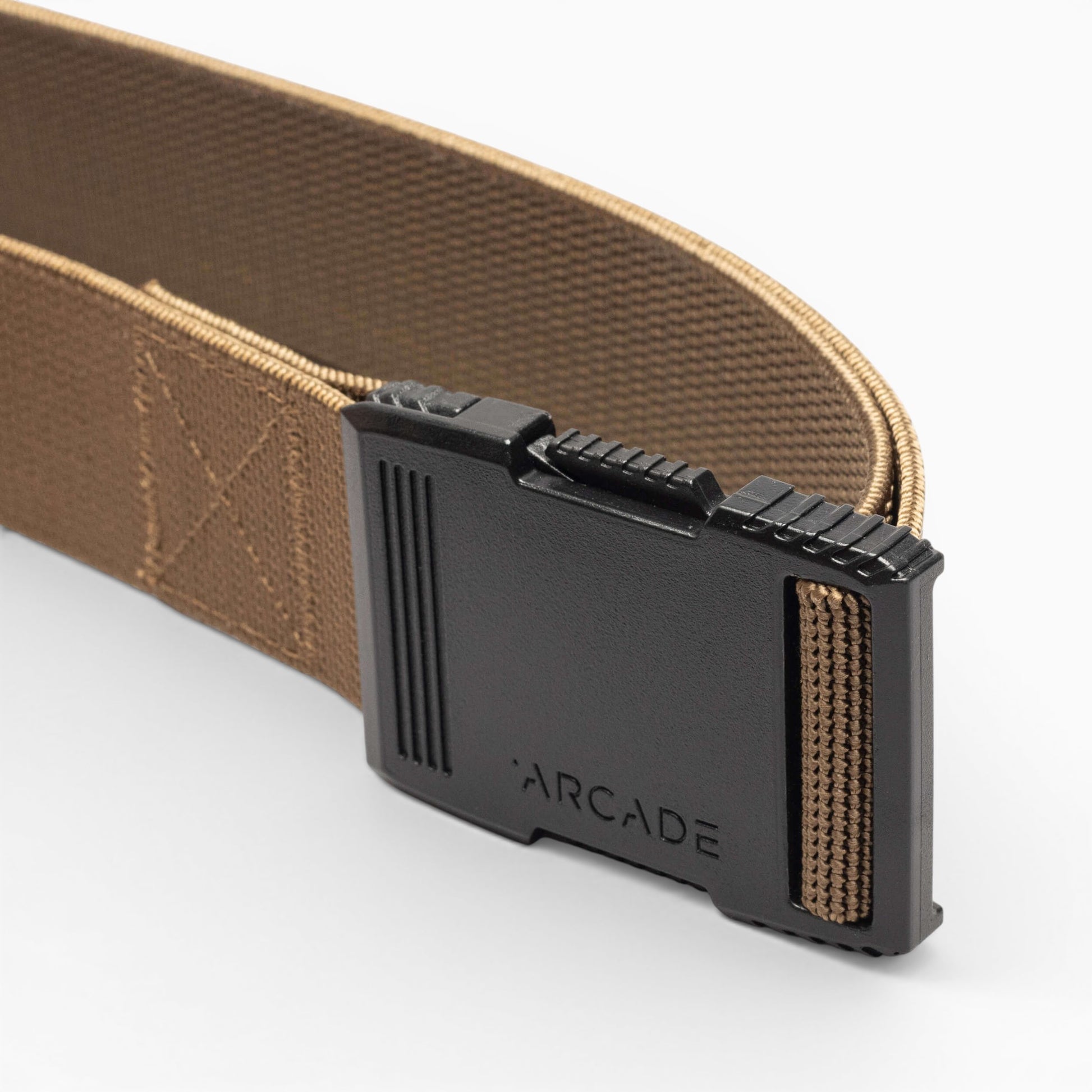 Arcade Hardware Belt in Coyote — buckle, back
