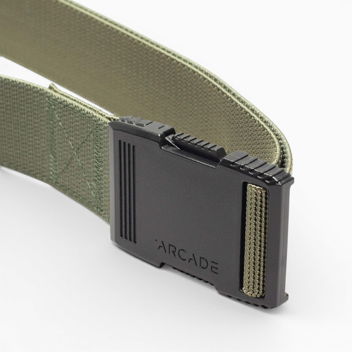 Arcade Hardware Belt in Olive — buckle, back