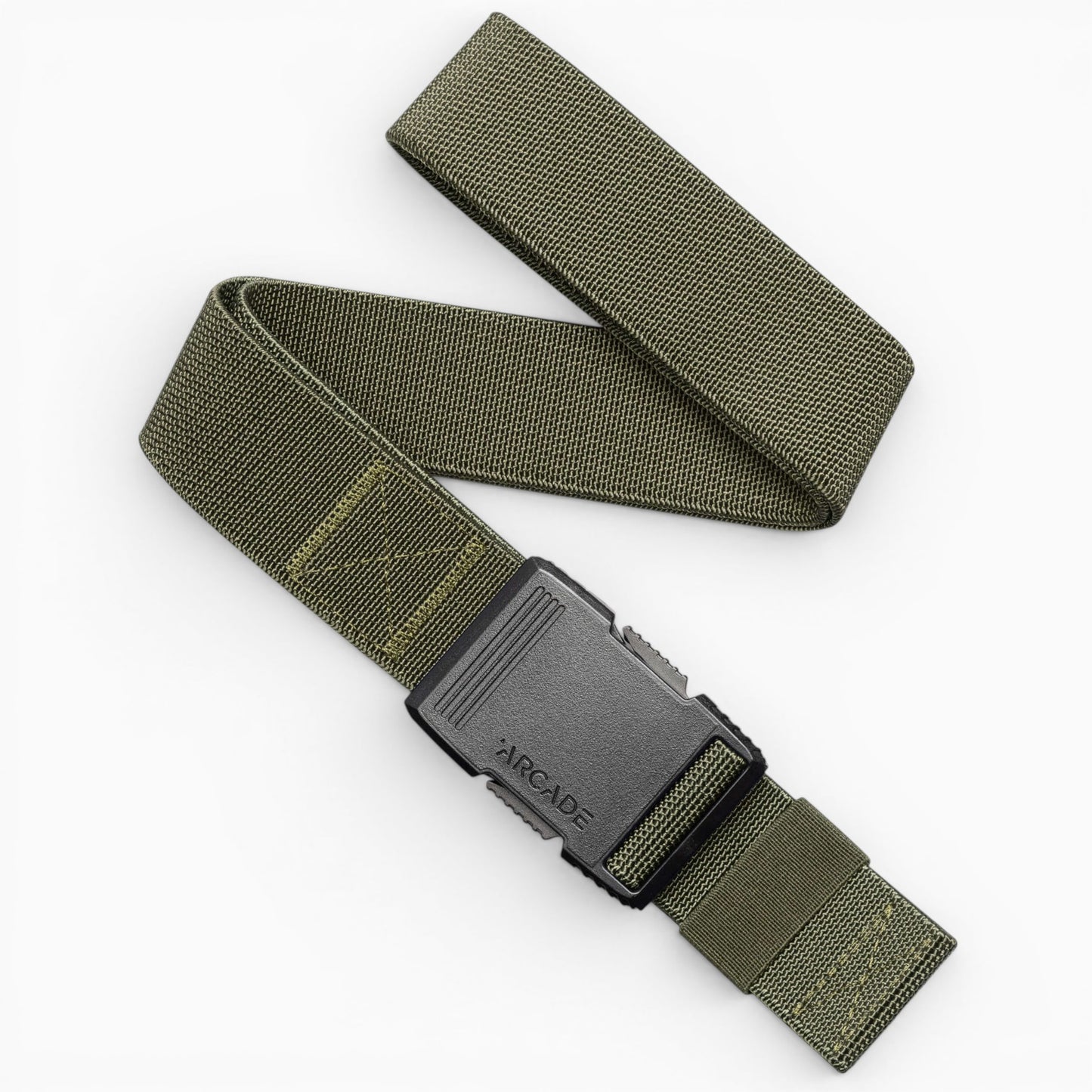 Arcade Hardware Belt in Olive — full belt with buckle