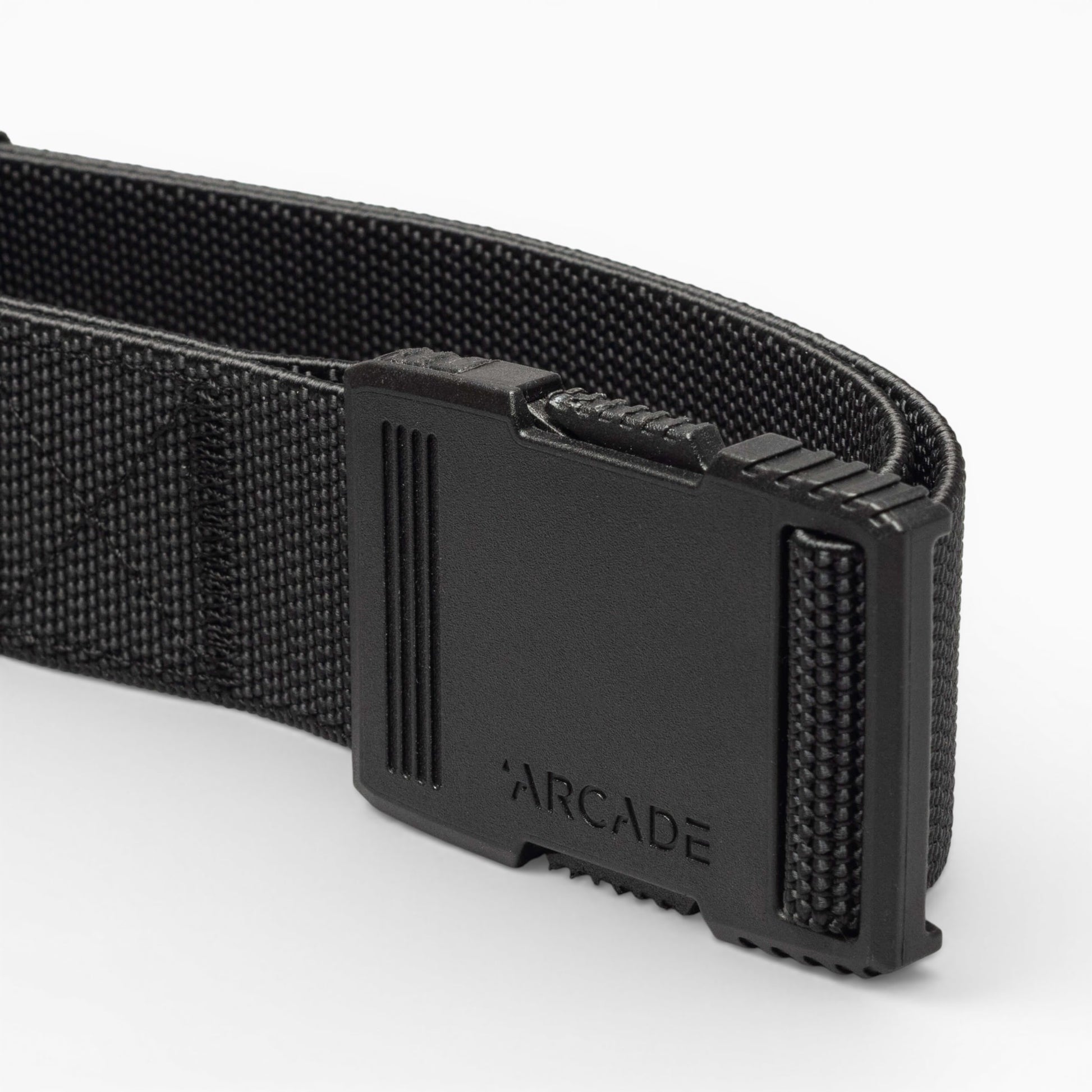 Arcade Hardware Slim Belt in Black — buckle, back
