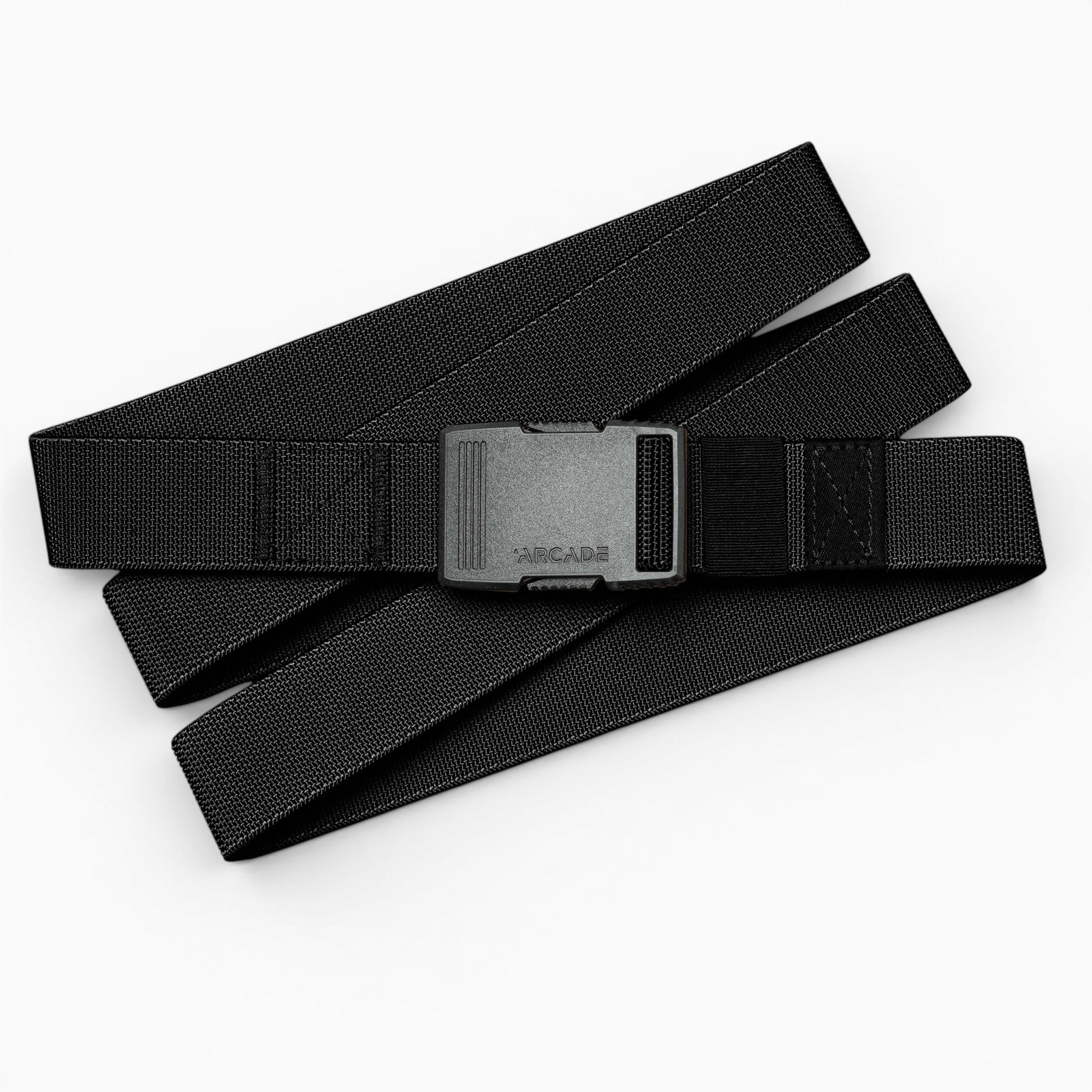 Arcade Hardware Slim Belt in Black — Arcade logo patch