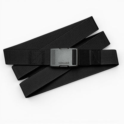 Arcade Hardware Slim Belt in Black — Arcade logo patch