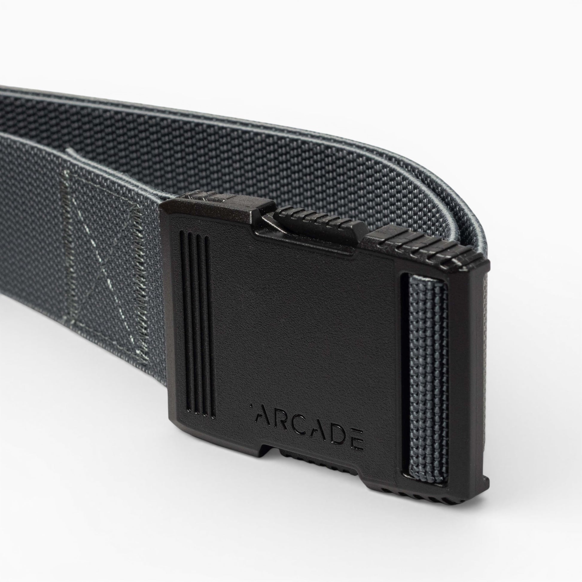 Arcade Hardware Slim Belt in Charcoal — buckle, back