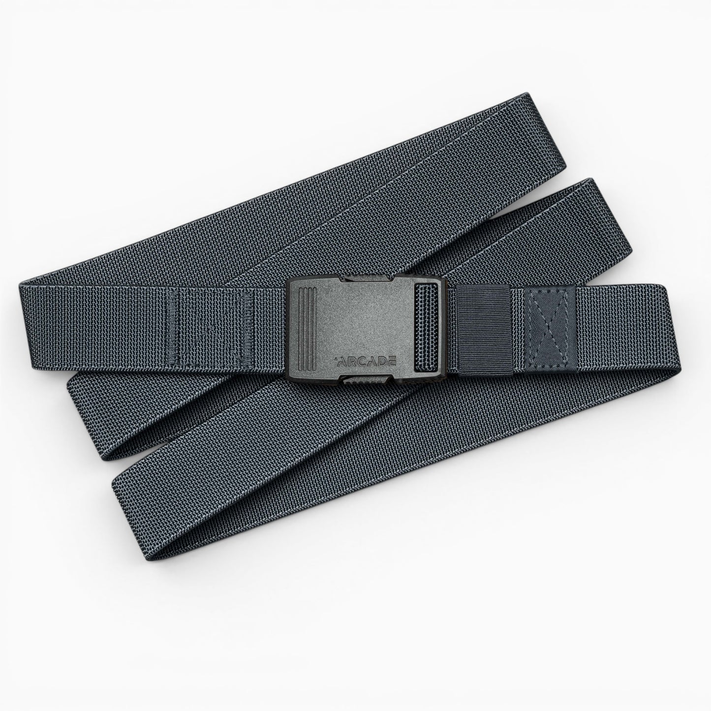 Arcade Hardware Slim Belt in Charcoal — Arcade logo patch