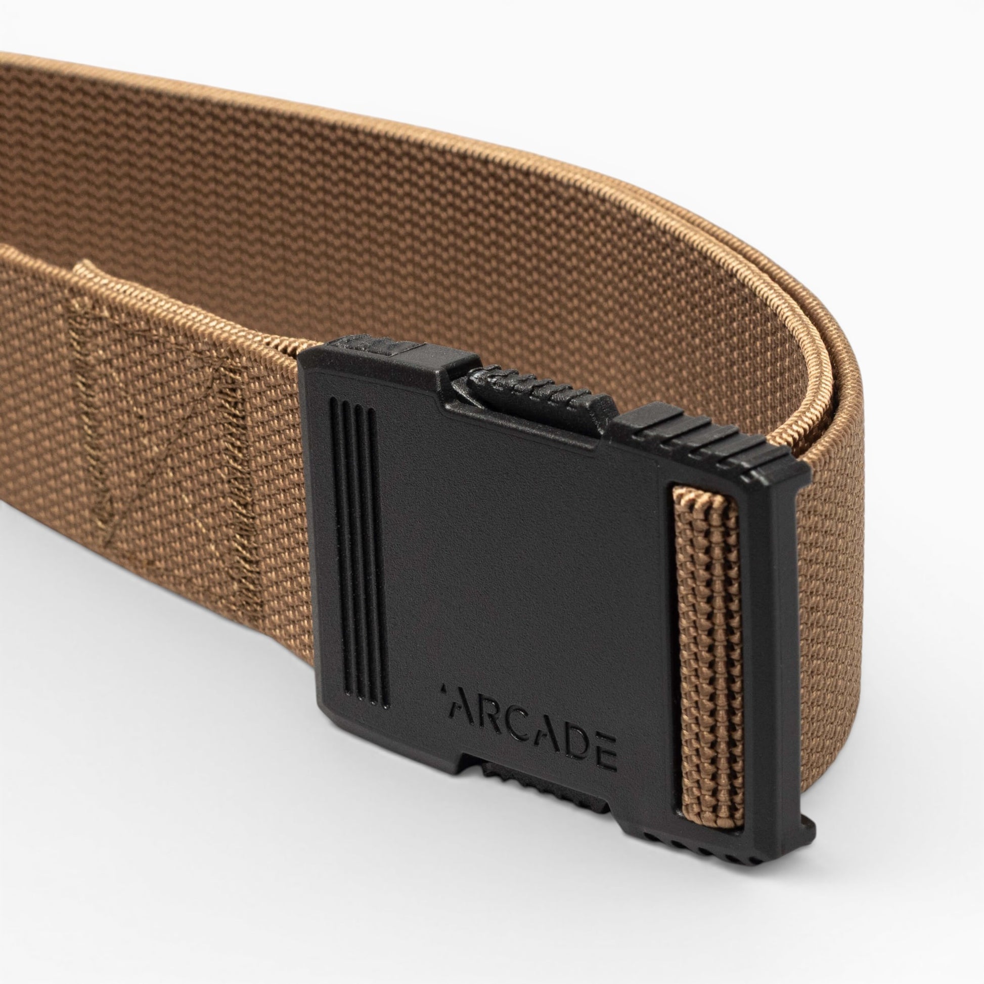 Arcade Hardware Slim Belt in Coyote — buckle, back