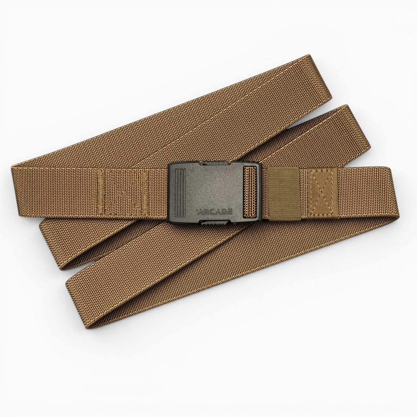 Arcade Hardware Slim Belt in Coyote — Arcade logo patch