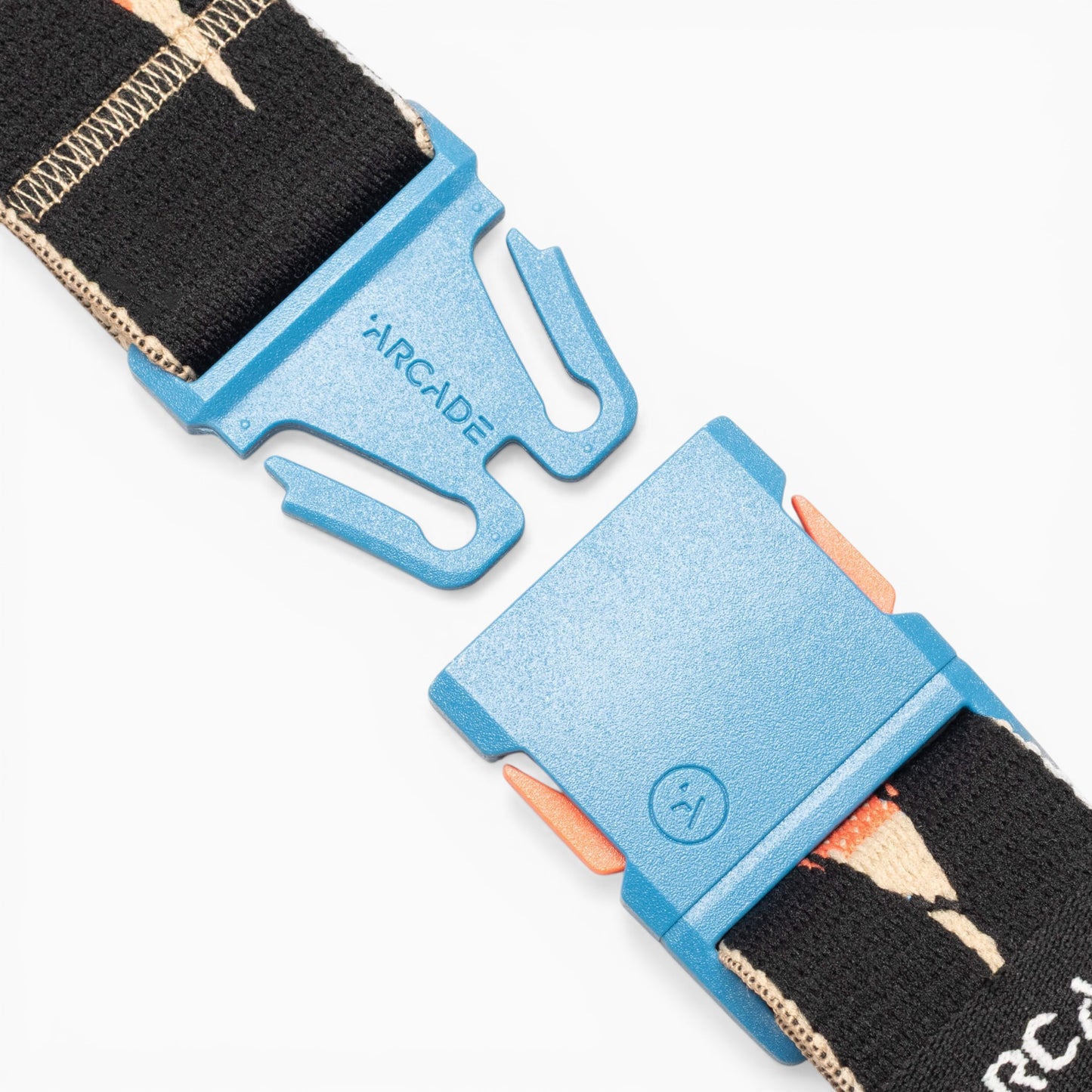 Arcade Inkstorm Slim Belt in Tide — buckle, front
