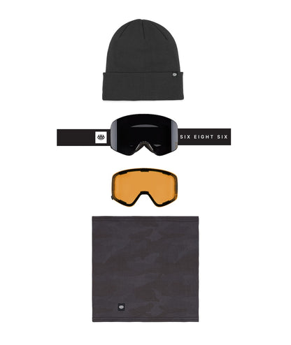 686 Smarty Magnetic Goggle – Black + Silver Mirror + Amber