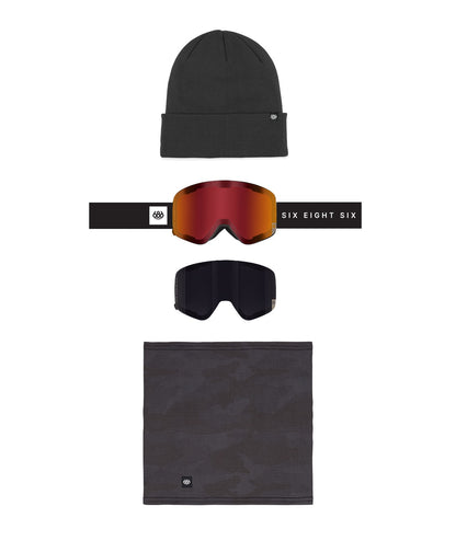 686 Smarty Magnetic Goggle – Black + Solar Mirror + Black