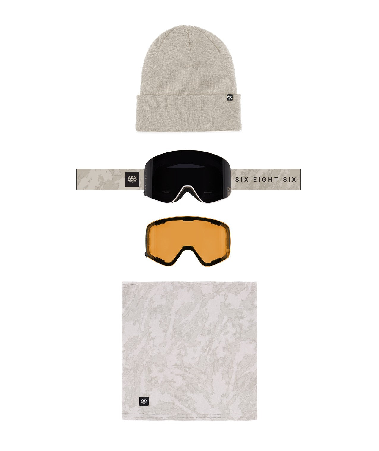 686 Smarty Magnetic Goggle – Limestone + Black + Amber