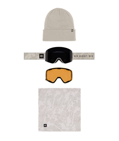 686 Smarty Magnetic Goggle – Limestone + Black + Amber