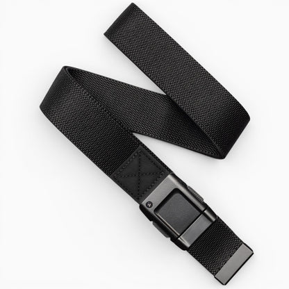 Arcade Motion Belt in Black/Black — full belt with buckle
