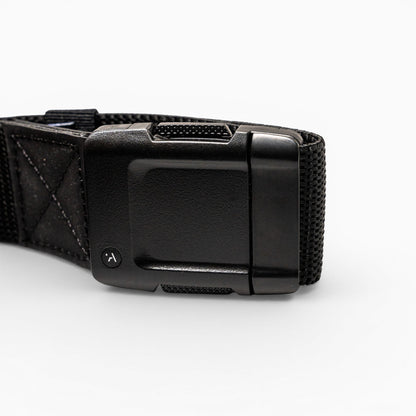 Arcade Motion Belt in Black/Black — buckle, back