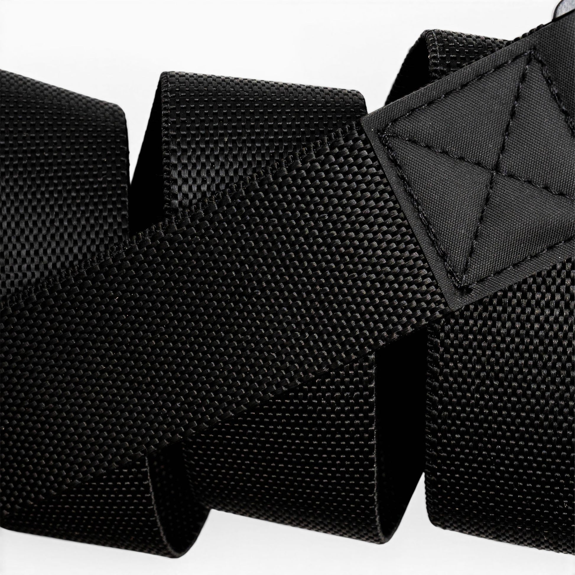 Arcade Motion Belt in Black/Black — webbing texture close-up