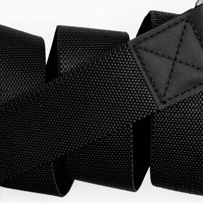 Arcade Motion Belt in Black/Black — webbing texture close-up