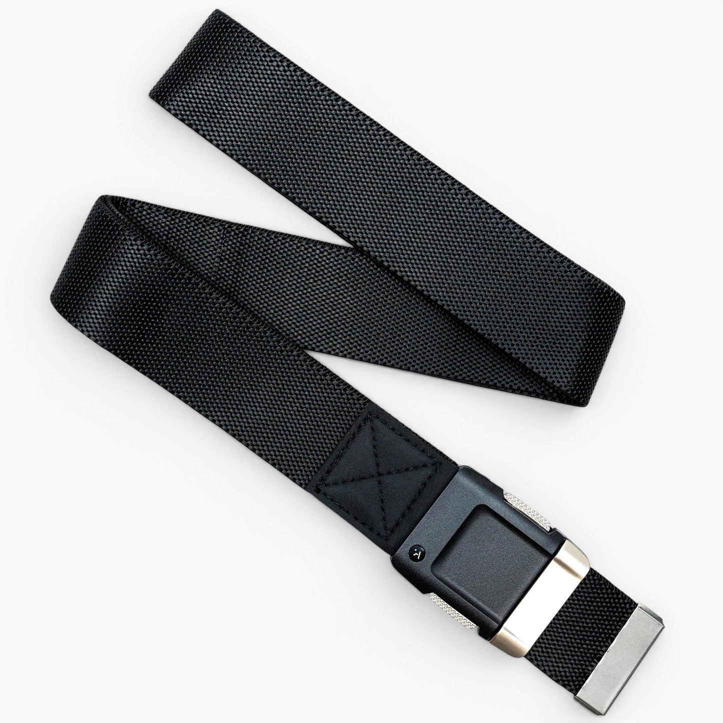 Arcade Motion Belt in Black/Nickel — full belt with buckle