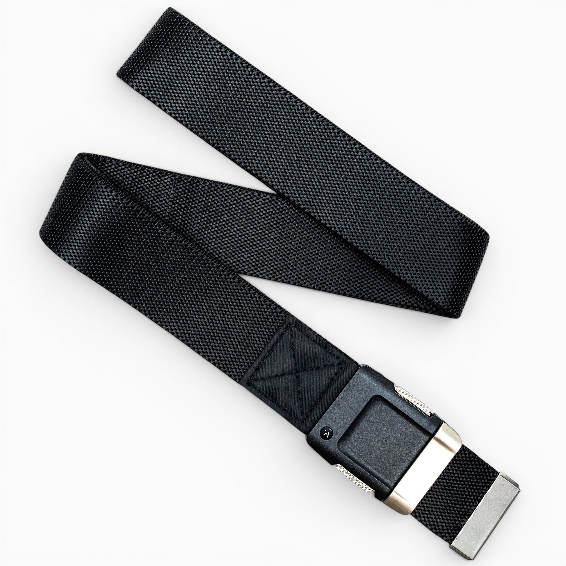 Arcade Motion Belt in Black/Nickel — full belt with buckle