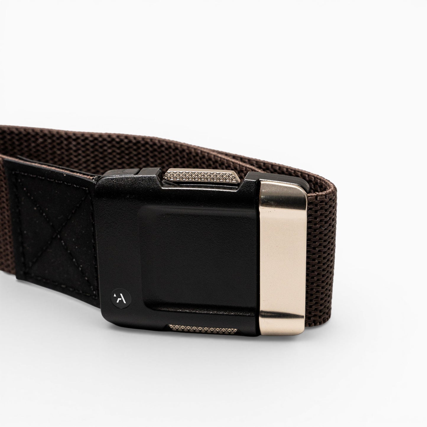 Arcade Motion Belt in Brown/Nickel — buckle, back