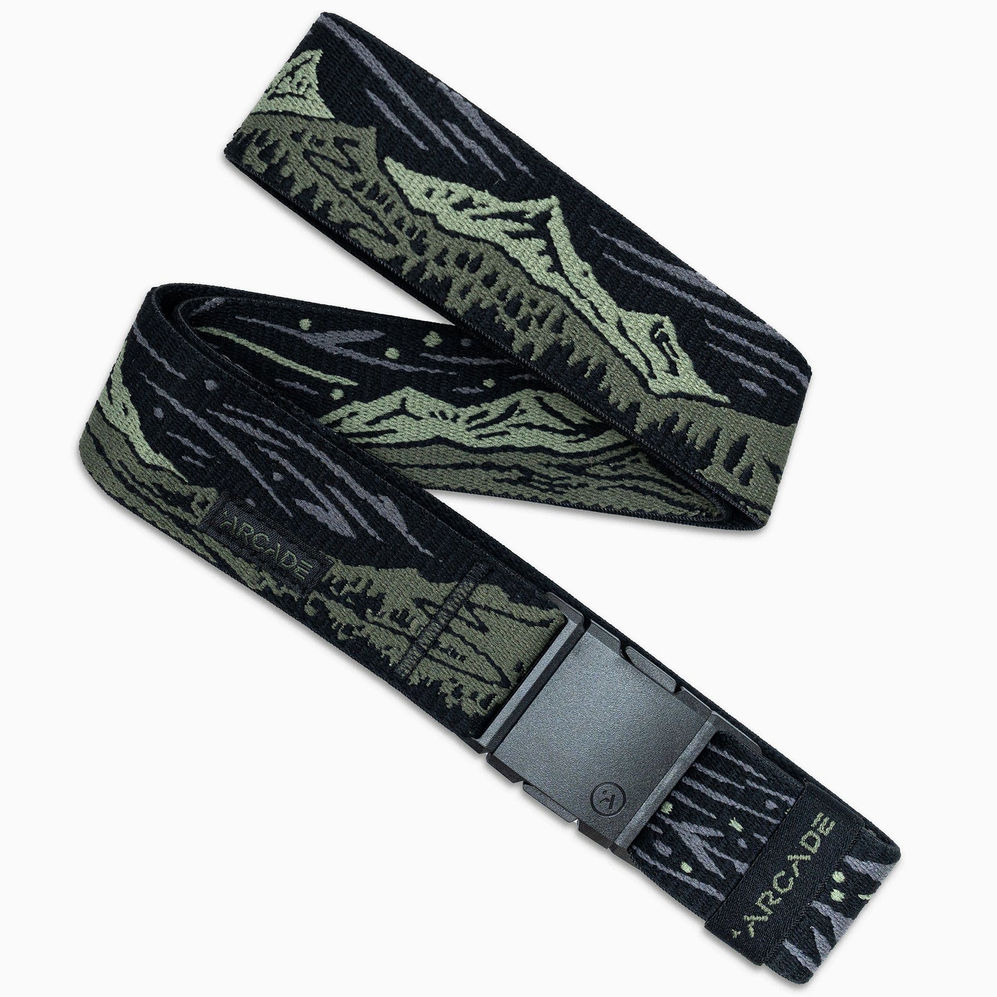 Arcade Out of Range Belt in Ivy Green — full belt with buckle