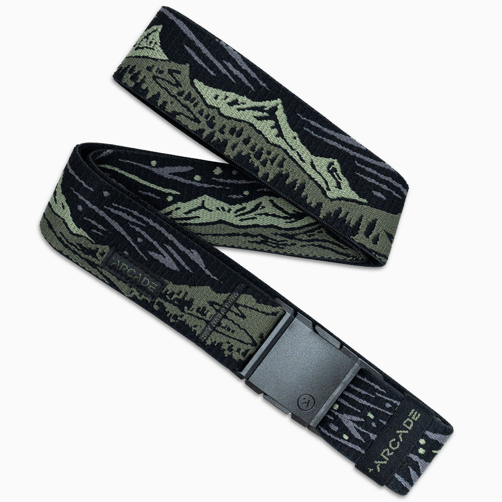 Arcade Out of Range Belt in Ivy Green — full belt with buckle