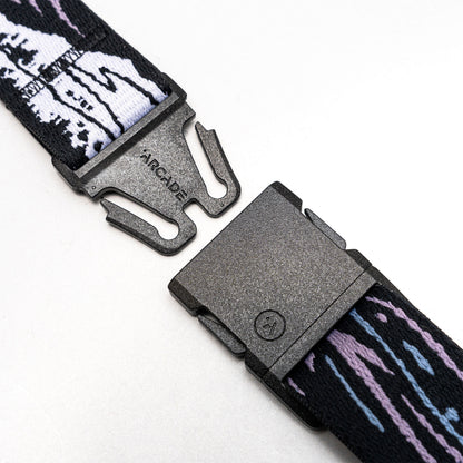 Arcade Out of Range Slim Belt in Dusk — buckle, front