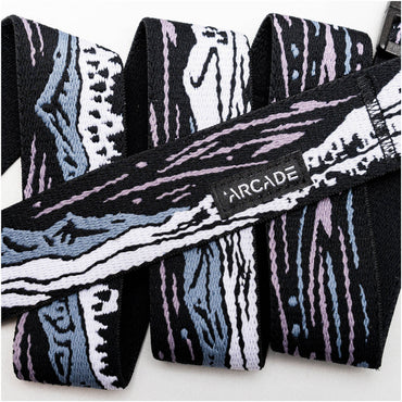 Arcade Out of Range Slim Belt in Dusk — webbing texture close-up