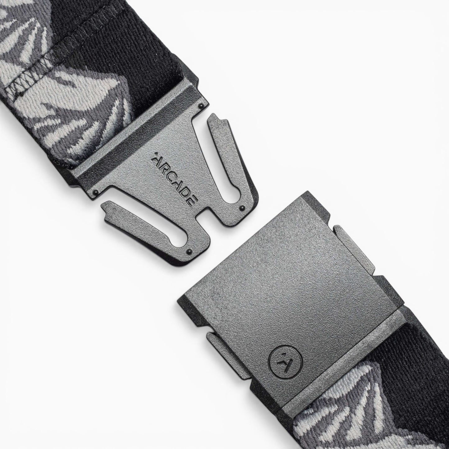 Arcade POW x Joseph Toney Belt in Black/Charcoal — buckle, front