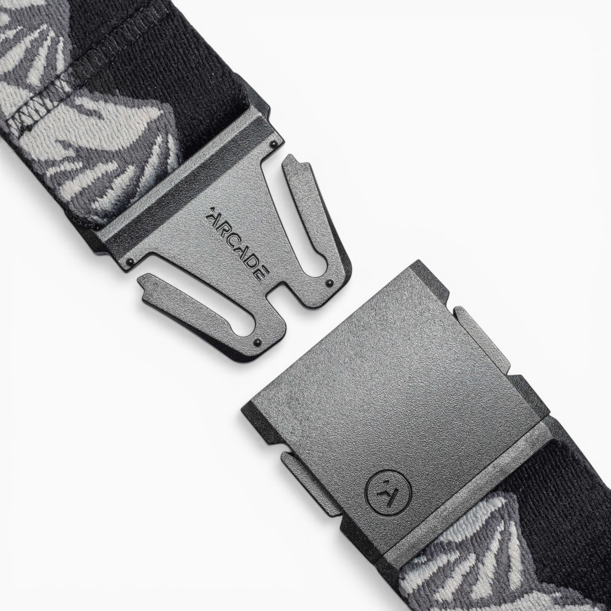 Arcade POW x Joseph Toney Belt in Black/Charcoal — buckle, front