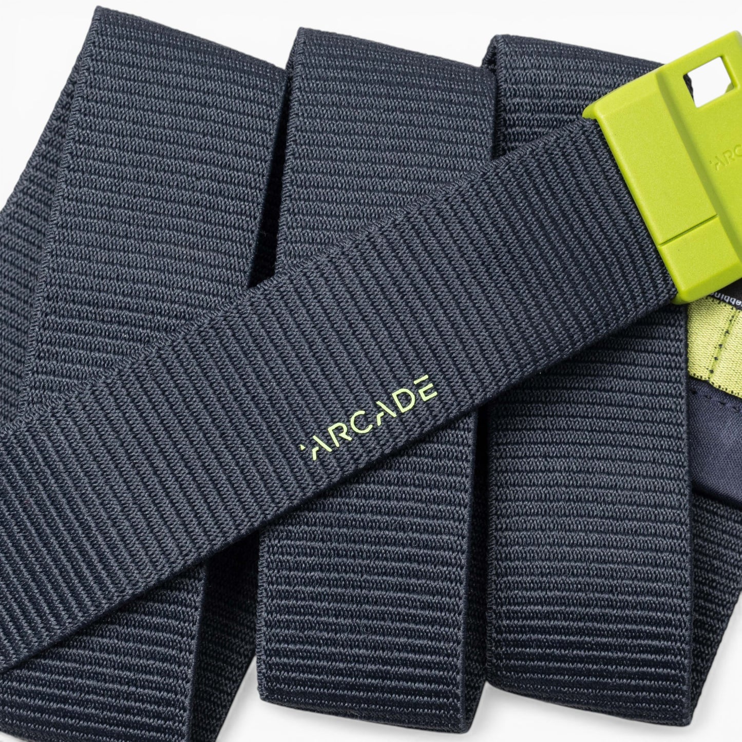Arcade Polar Mag Belt in Navy/Clover — Arcade logo patch