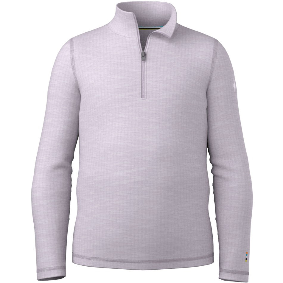 Smartwool Kids' Classic Thermal Merino Base Layer 1/4 Zip - Lavender Sky Heather