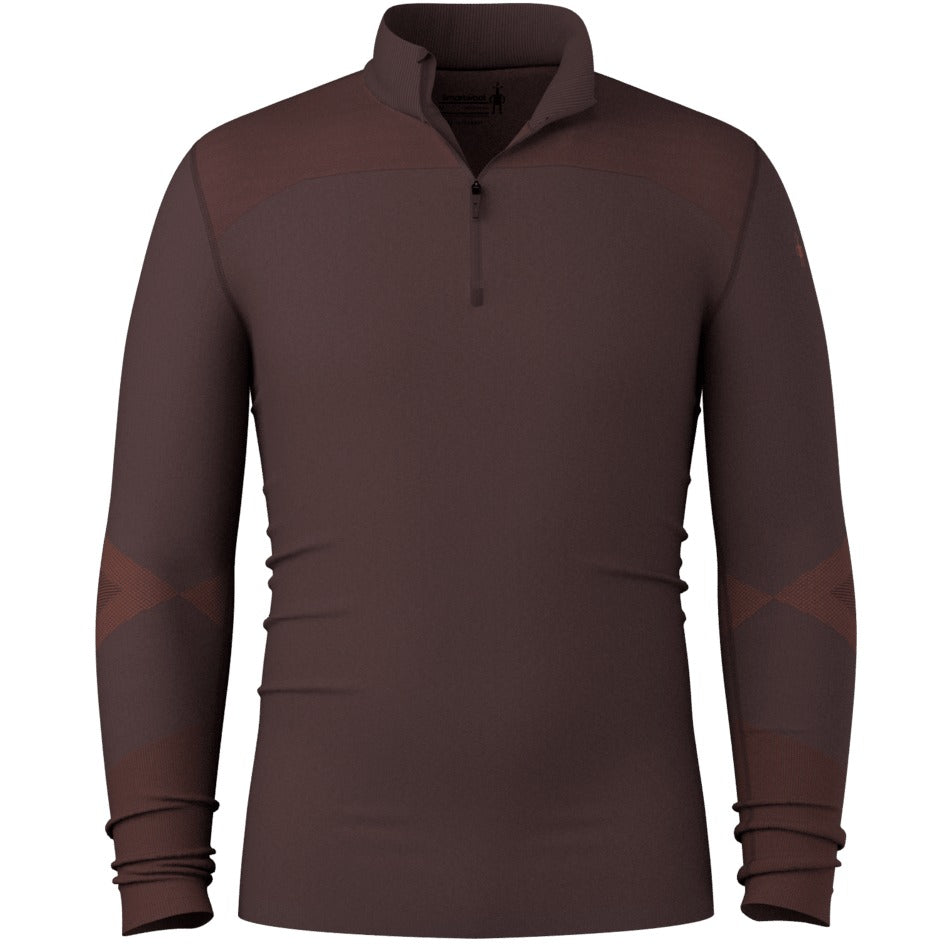 Smartwool Men's Intraknit Thermal Merino Base Layer 1/4 Zip - Dark Mink-burnt Sienna