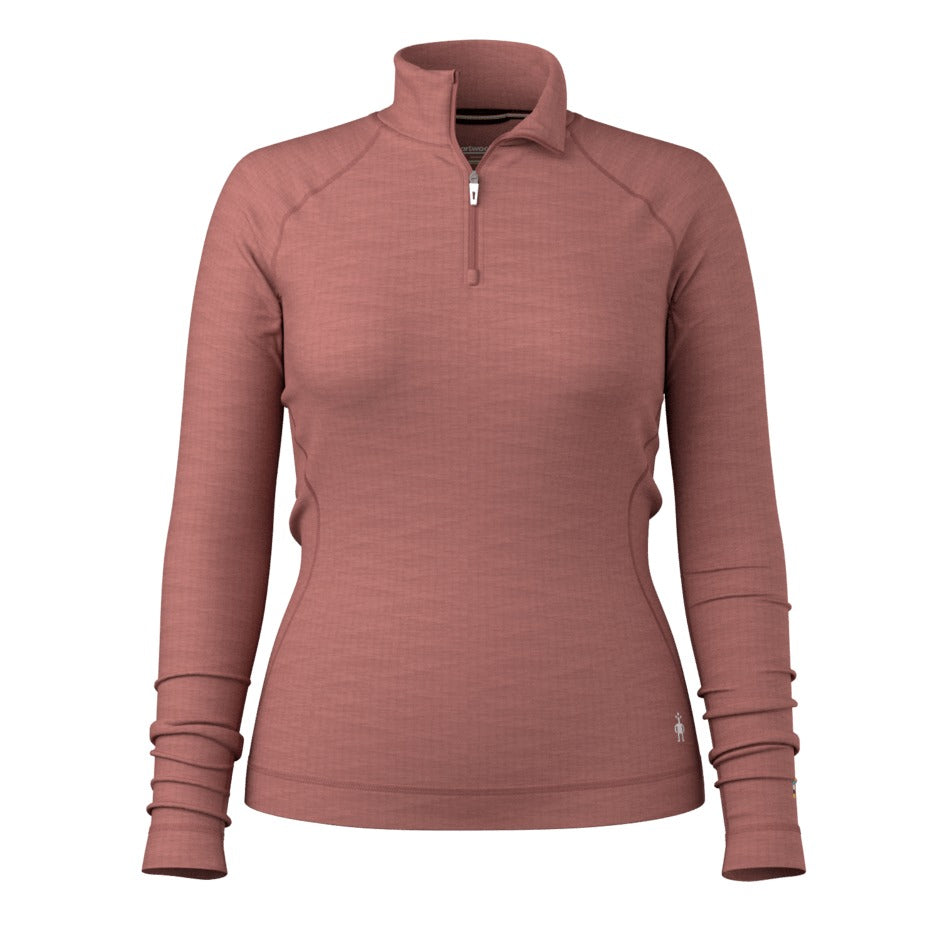 Smartwool Women's Classic Thermal Merino Base Layer 1/4 Zip - Rosewood Heather