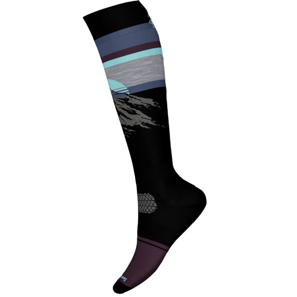 Smartwool Snowboard Targeted Cushion Mountain Sunrise OTC Socks - Black