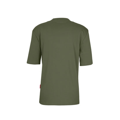 VAN DEER Essential T-Shirt in khaki, back view