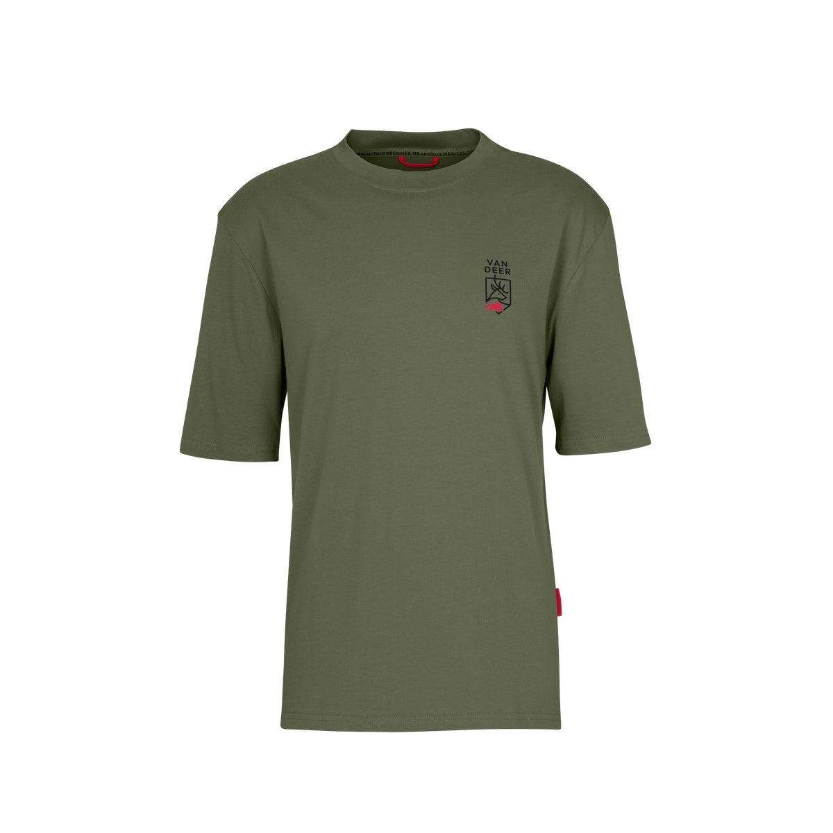 VAN DEER Essential T-Shirt in khaki, front view