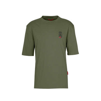 VAN DEER Essential T-Shirt in khaki, front view
