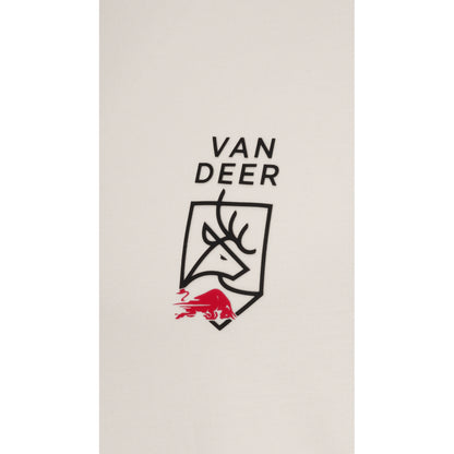 VAN DEER Essential T-Shirt in off-white, close-up of the chest print