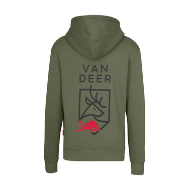 VAN DEER Proud Hoodie in khaki, back view