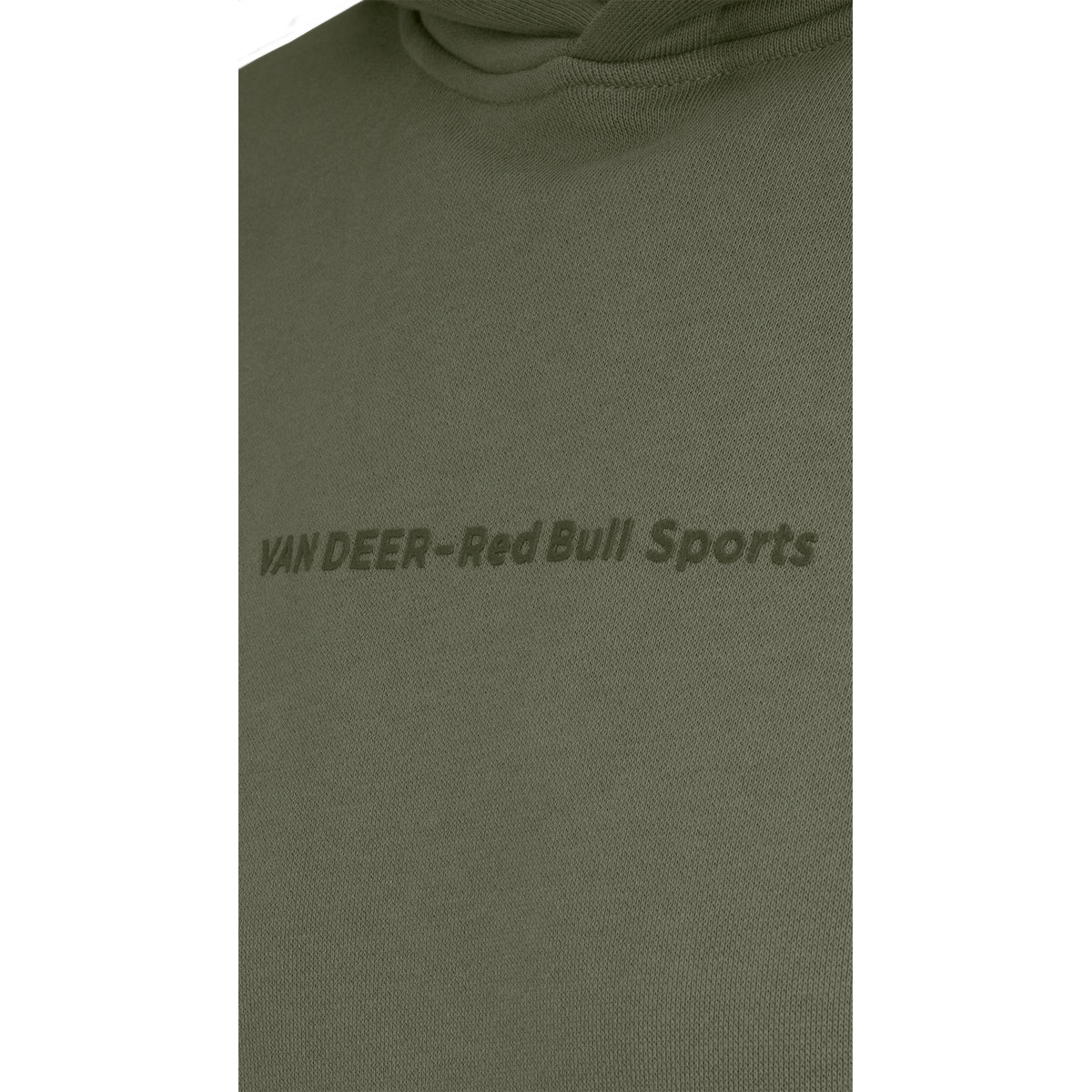 VAN DEER Proud Hoodie in khaki, close-up of the chest print