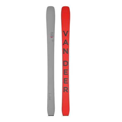 Van Deer Freeride 108 skis 2026/27 in mud brown, topsheet and base shown side by side