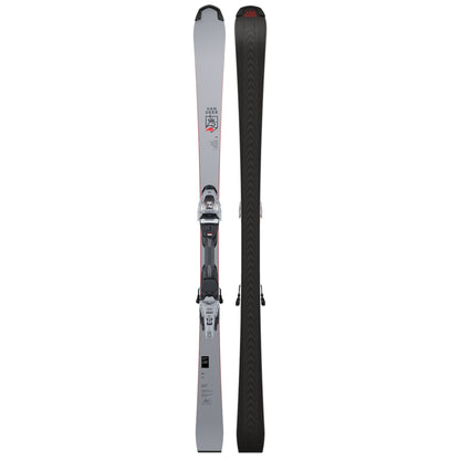 Van Deer SL slalom skis 2026/27 in grey, topsheet and base shown side by side