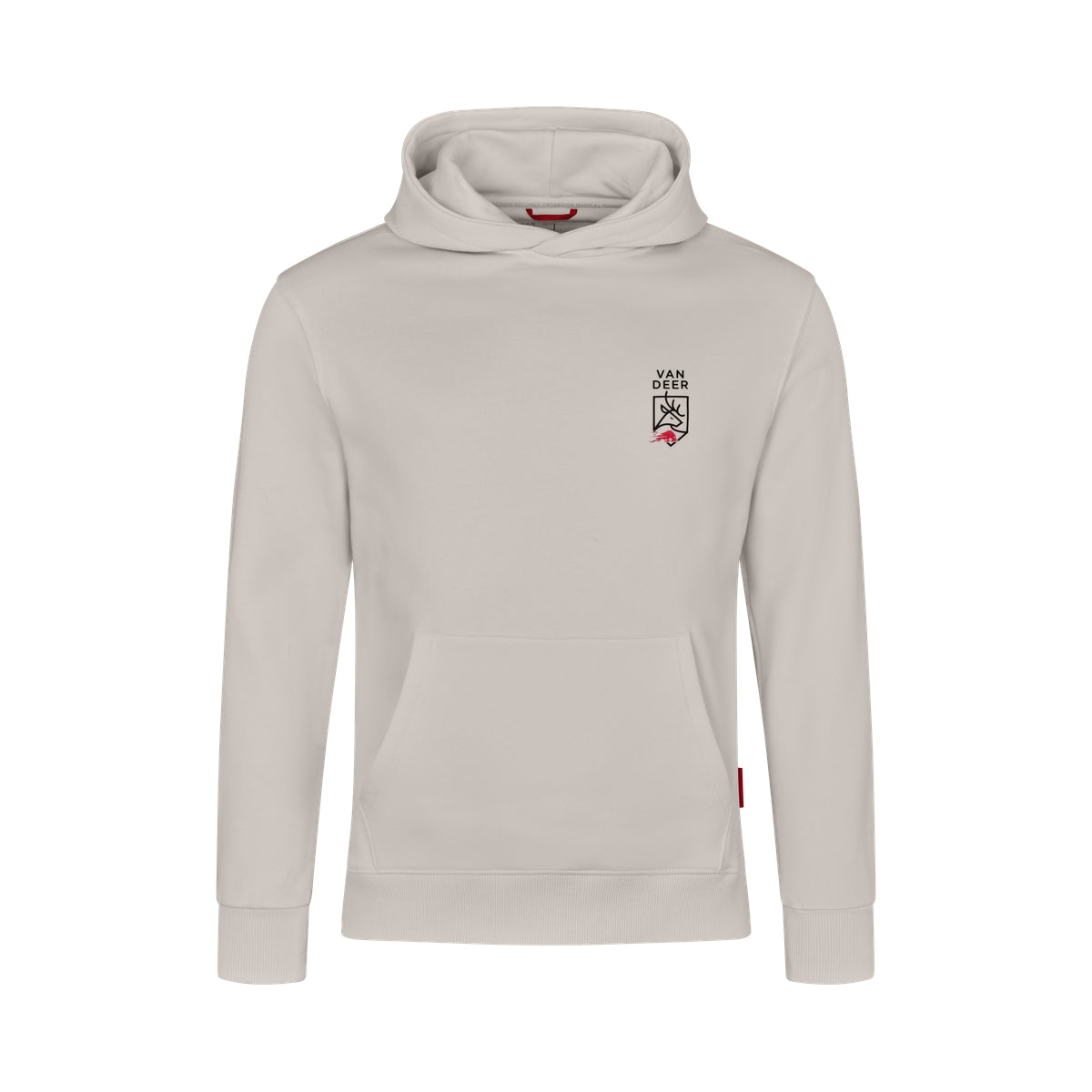 VAN DEER Essential Hoodie in off-white, front view