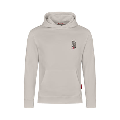 VAN DEER Essential Hoodie in off-white, front view
