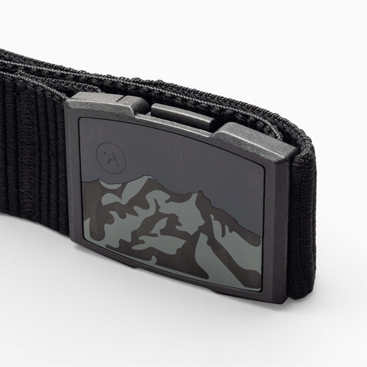 Arcade Woody Belt in Smoke — buckle, back