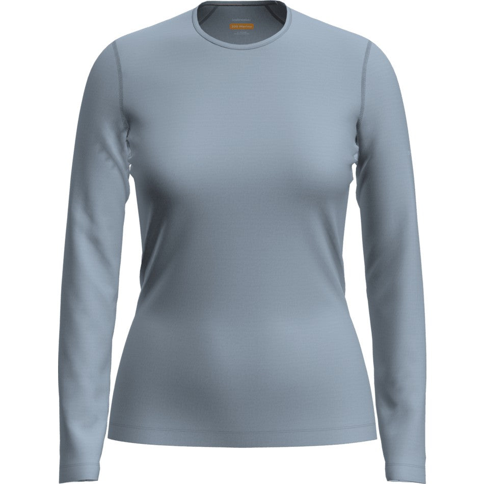 Icebreaker Women's Merino 200 Oasis Long Sleeve Crewe - Zinc Blue