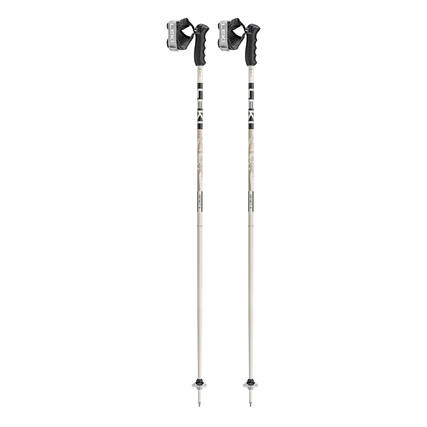 Leki Detect S in warm gray/black, full length