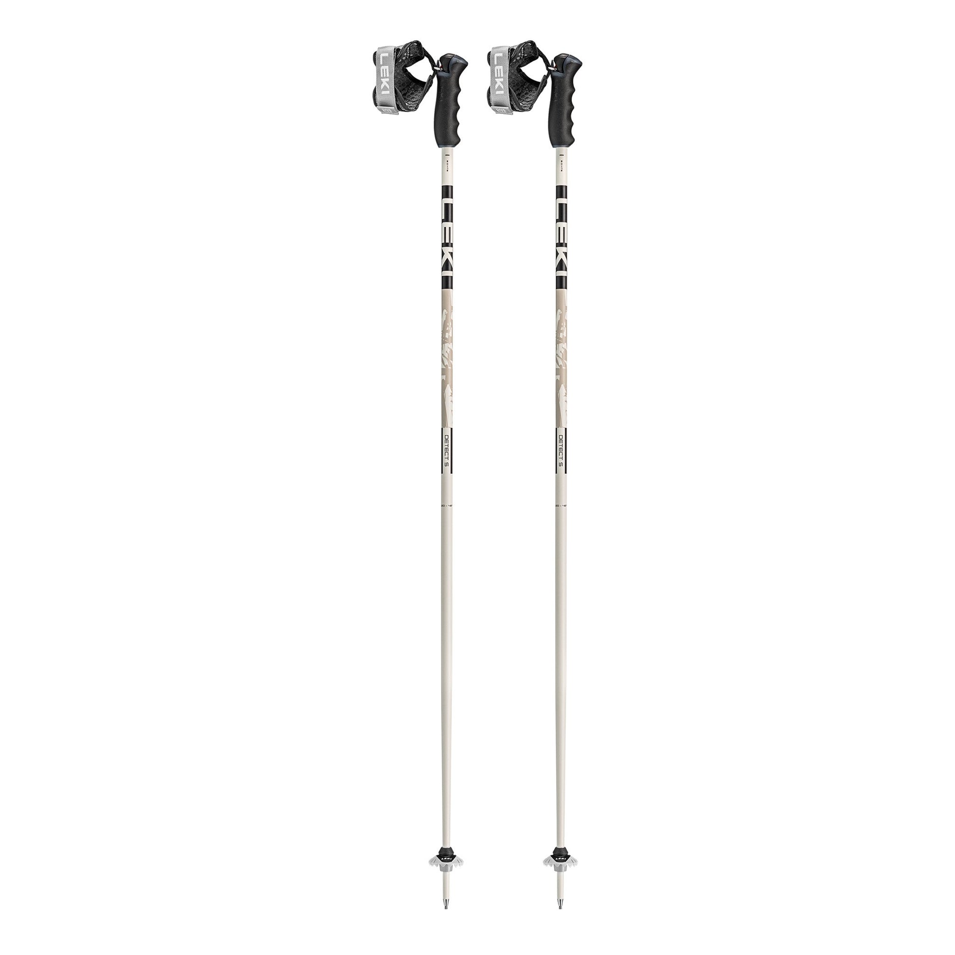 Leki Detect S in warm gray/black, full length